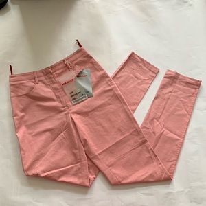 Prada Teflon Gabardine Stret Pants Rosa NWT Sz38